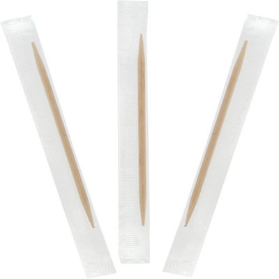 160 Mm Biodegradable Wooden Fork Spoon Napkin Toothpick With Wrapped Paper Package